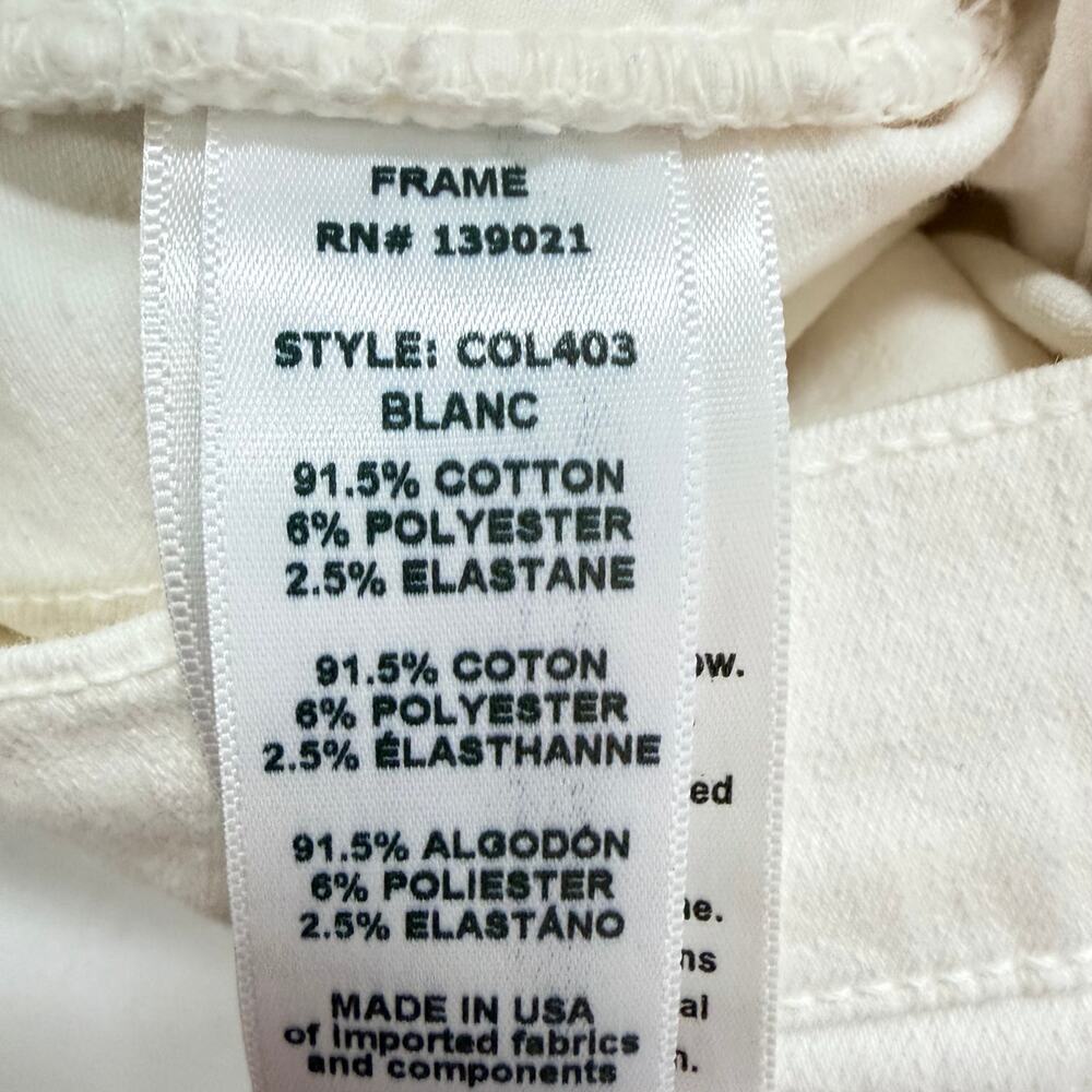 Frame Denim Le Skinny De Jeanne Blanc White Stretch Denim Mid Rise Womens Sz 28 - Picture 11 of 11
